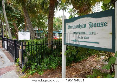 FORT LAUDERDALE, FL, USA - DEC. 26, 2014: Stranahan House in Fort Lauderdale downtown, Florida, USA. This building is a National Register of Historic Places since 1973.