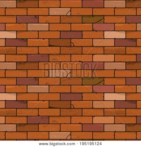 Red brick wall seamless texture pattern for continuous replicate