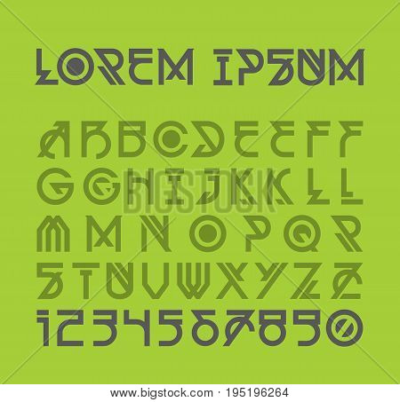 Futuristic alien font design. Decorative Modern Alphabet