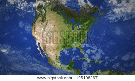 Canada. Shaded Relief Map, With Major Urban Areas. 3D Illustration