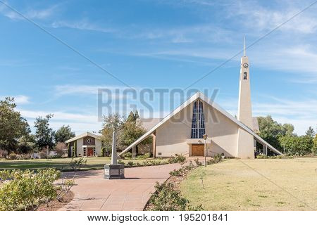 GROBLERSHOOP SOUTH AFRICA - JUNE 11 2017: The Dutch Reformed Church in Groblershoop a small town in the Northern Cape Province