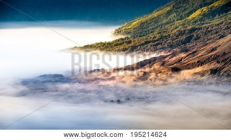 Mount Bromo Volcano (gunung Bromo)on Mount Penanjakan In Bromo Tengger Semeru National Park.