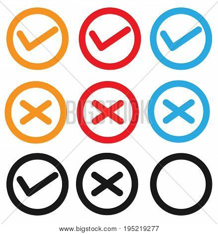 set checkbox icon on white background. set checkbox icon sign. check mark icon.