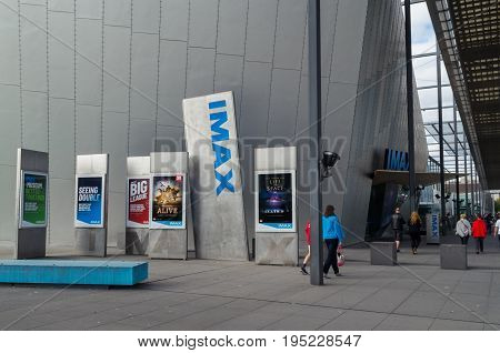 Melbourne, Australia - April 30, 2017: the IMAX Cinema at the Melbourne Museum in Carlton has Melbourne's largest cinema screen.