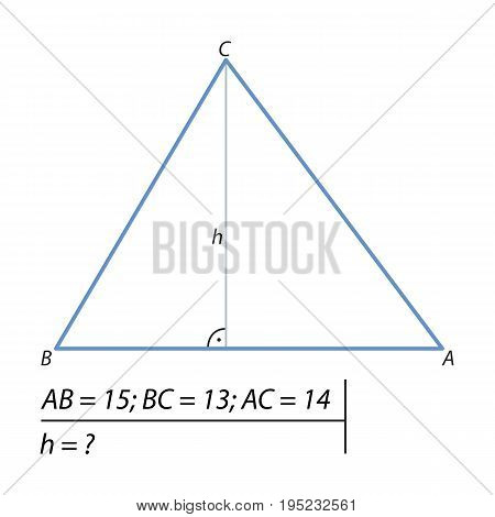 The task of finding the height of the triangle
