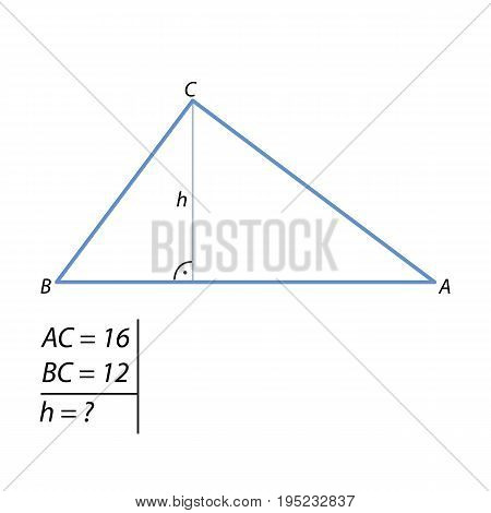 The task of finding the right triangle height
