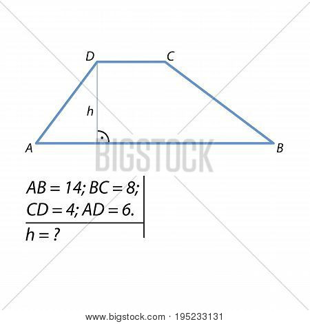 the problem of finding the height of the trapezoid