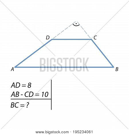 the problem of finding at the side of the trapezoid
