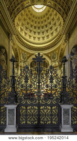 Basilica di San Giovanni in Laterano (St. John Lateran basilica) in Rome. Interior Italy Rome June 2017