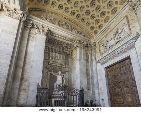 Basilica di San Giovanni in Laterano (St. John Lateran basilica) in Rome. The official ecclesiastical seat of the pope. Italy Rome June 2017