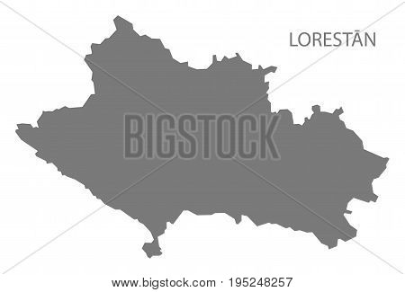 Lorestan Iran Region Map Grey Illustration Silhouette Shape