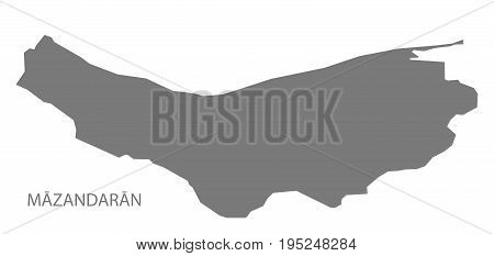 Mazandaran Iran Region Map Grey Illustration Silhouette Shape
