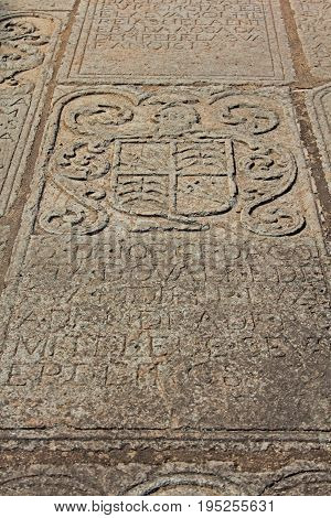 Church of St. Augustine (b.1602) floor frescoes Old Goa India