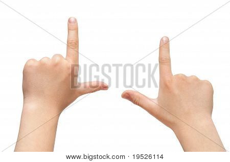 To hænder finger ramme