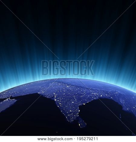 India from space. Maps from NASA imagery