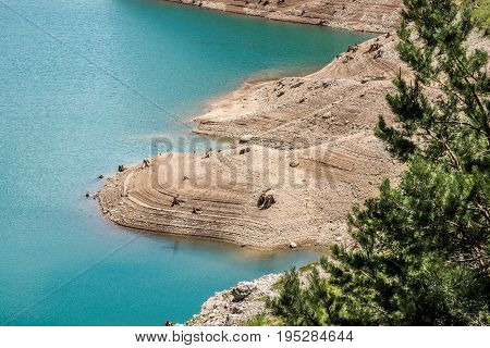 Beautiful Lake Zaovine in Tara Mountain Panoramic View