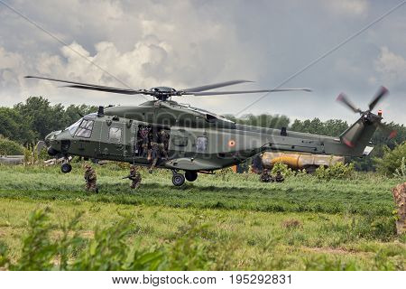 Nh-90 Helicopter Landing Soldiers