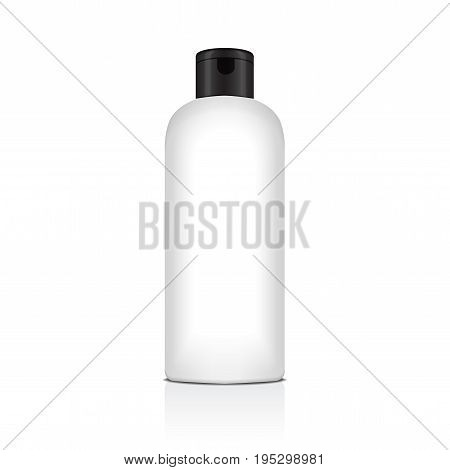 Blank vector plastic bottle for shampoo, lotion, shower gel, body milk, bath foam. Realistic mockup template for your design