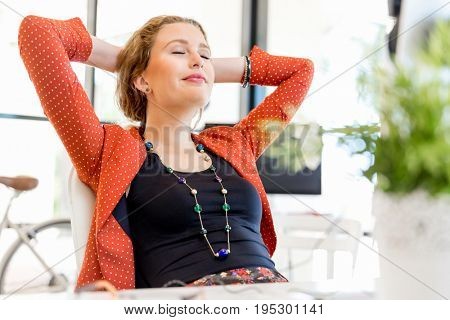 Young woman in office