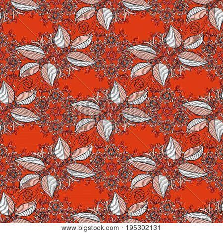 Seamless leaf pattern can be used for sketch website background wrapping paper invitation flyer banner or website. Hand drawn Vector illustration. Of doodle elements.