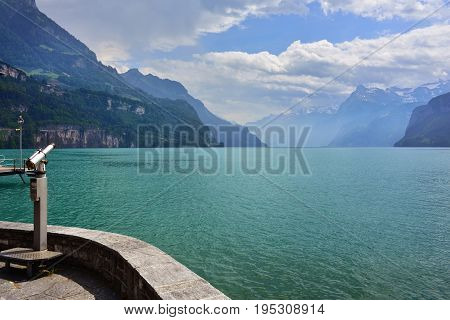 Landscape In The Lake Luzern Region Nearby City Of Vitznau