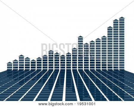3d bleu graphique statistique