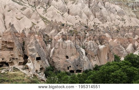 Rock Formations In Zelve Valley, Cappadocia
