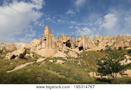 Rock Formations In Zelve Valley, Cappadocia