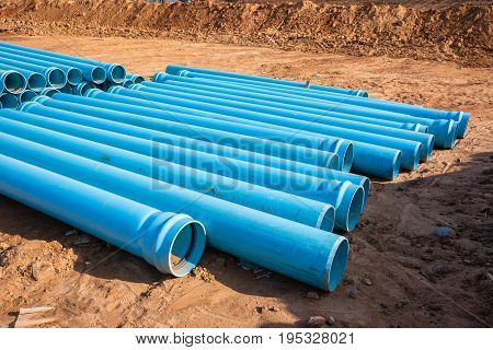 Construction Blue Pipes