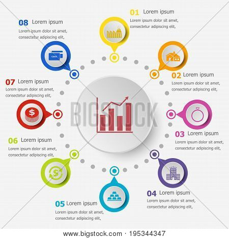 Infographic template with loan icons, stock vector