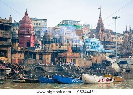 Riverbank Of Ganges In Varanasi, India