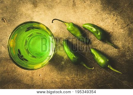 Green elixir - a wonder drink. Chill with this refreshment.