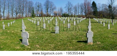 Cemetery of reconciliation, where fallen German soldiers from WWII were buried, Valasske Mezirici, Czech republic