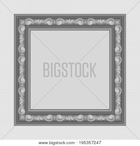 Gray square decorative vector picture or photo frame
