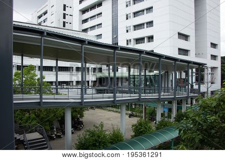 Suandok Skywalk, Walk Way Between Suandok Park Parking Building And Hospital Building.
