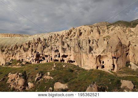 Rock Formations In Zelve Valley, Cappadocia