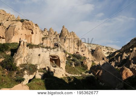 Rock Formations In Zelve Valley, Cappadocia