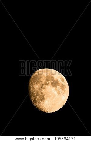 Golden Moon With Just Small Piece In Shadow