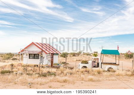 KEIMOES SOUTH AFRICA - JUNE 12 2017: Heksie se Huisie farm stall on the road between Upington and Keimoes in the Northern Cape Province