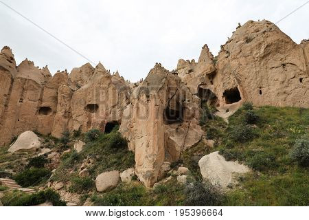 Rock Formations In Zelve Valley, Cappadocia