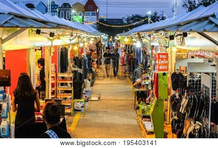 Khonkean Thailand - April 2 2017 :Night market at Ton tan market Khonkean Thailand
