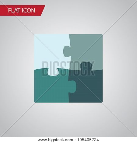Isolated Puzzle Flat Icon. Jigsaw Vector Element Can Be Used For Jigsaw, Puzzle, Enigma Design Concept.