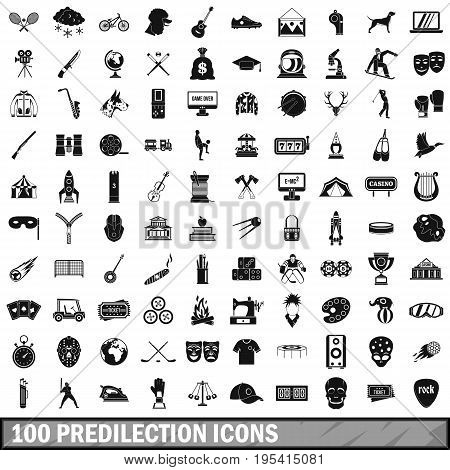 100 predilection icons set in simple style for any design vector illustration