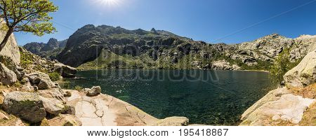Lac De Melo Above Restonica Valley In Corsica