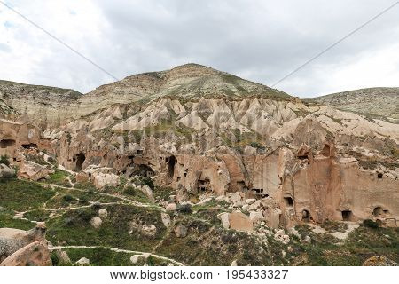 Rock Formations In Zelve Valley, Cappadocia