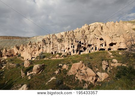 Rock Formations In Zelve Valley, Cappadocia