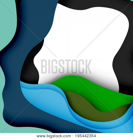3d abstract background with cut shapes, business presentation, flyer template
