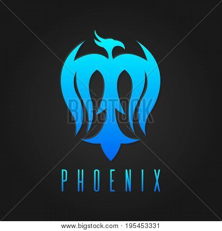 Phoenix bird logotype template, freedom, development creativity concept