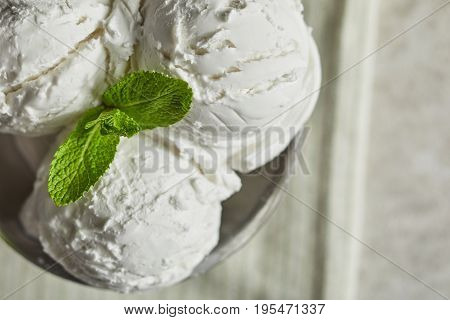 Close-up view of delicious homemade ice cream