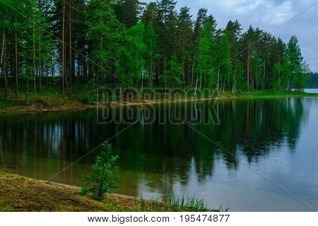Landscape Of Lakes And Forest Along The Punkaharju Ridge